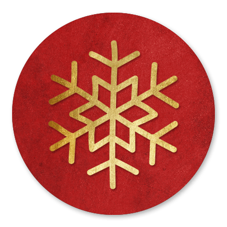 Sneeuwkristal goud met rood